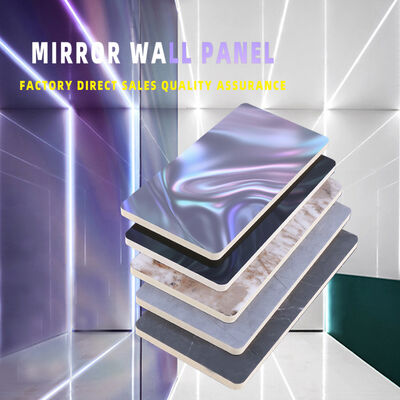 Kwaliteit  Indoor Wall Decoration PVC Mirror Bamboo Fiber Wall Board 2.44m 2.6m 2.8m Fabriek