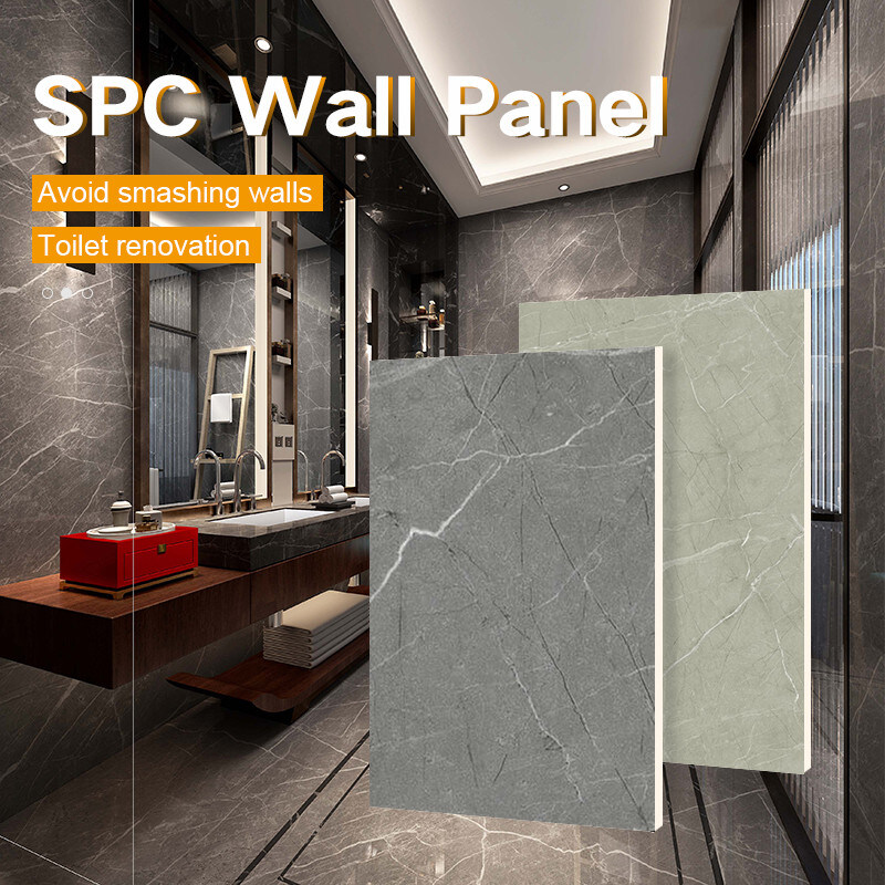 Steen Plastic Composite SPC Muurpanelen Voor Badkamer En Toilet Fux Tile Design Muurpanelen