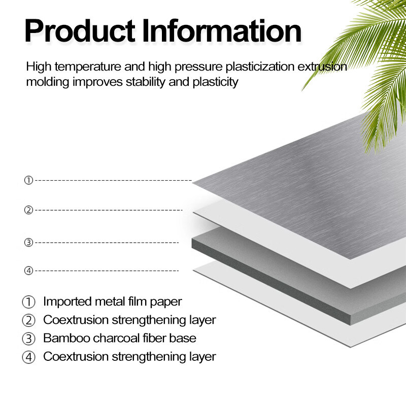 Interieurversiering Metalen houten fineer Muurpaneel Milieuvriendelijk Bamboe Houtkool Fineer