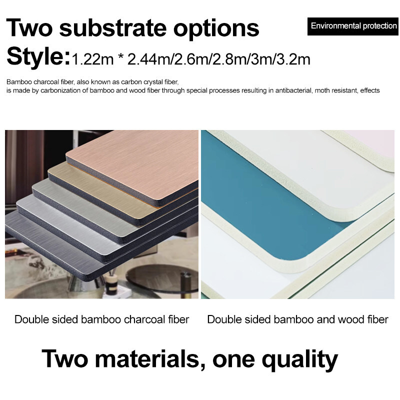 Interieurversiering Metalen houten fineer Muurpaneel Milieuvriendelijk Bamboe Houtkool Fineer