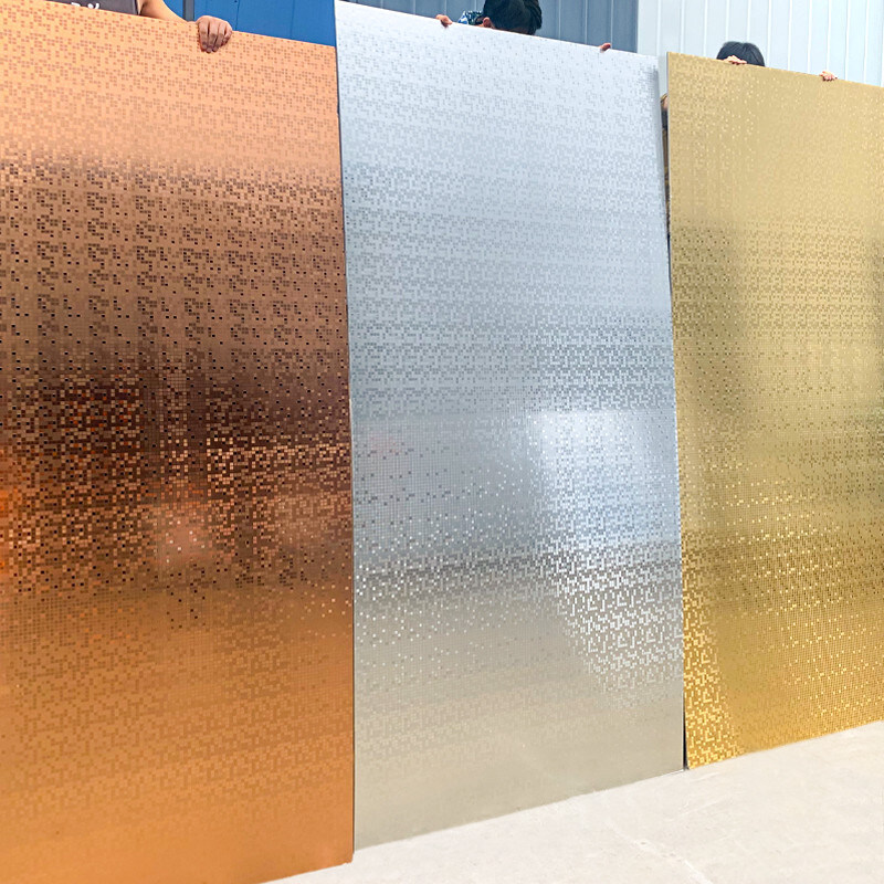 Nieuwe producten Interieur Decoratieve metalen wandpanelen Mosaïek Bamboe Houtskool Houten veneerpanelen