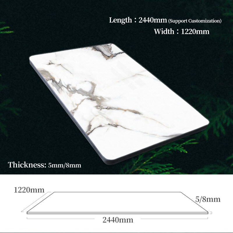 Marmeren bamboe hout houtskool veneer panelen interieur decoratieve marmeren wandpanelen