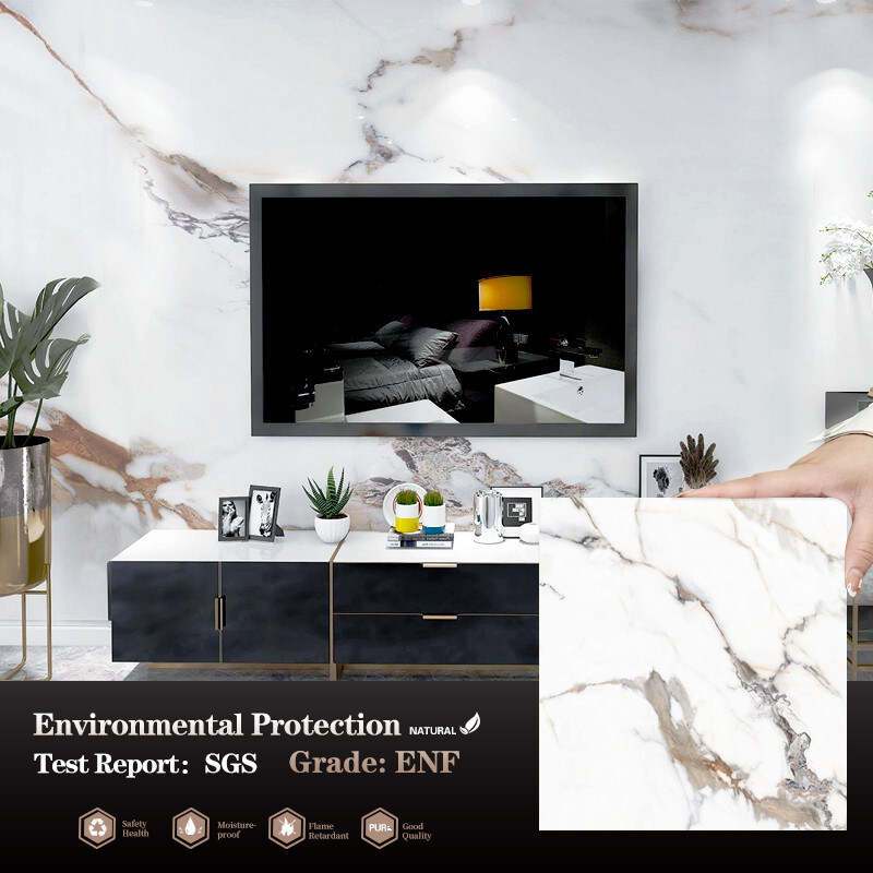 Marmeren bamboe hout houtskool veneer panelen interieur decoratieve marmeren wandpanelen