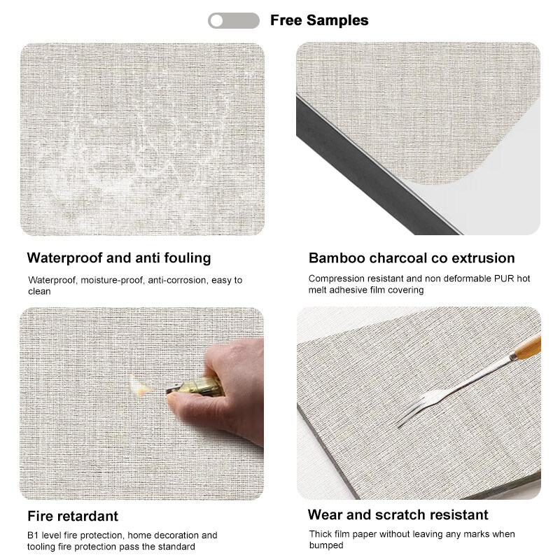 5 / 8 mm Stof Geweven Decoratieve Panelen Bamboe Hout Houtskool Finer Board