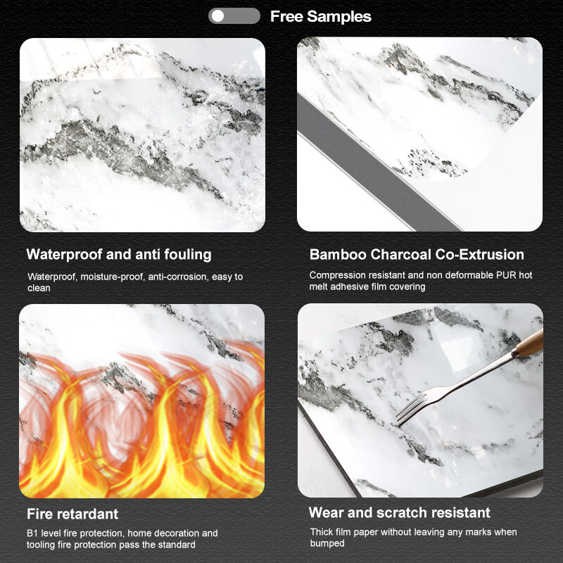 Woonkamer waterdicht en branddicht PVC bamboe houtskool wandpaneel met milieuvriendelijk materiaal