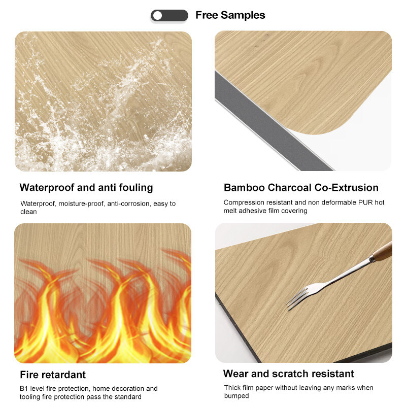 Vochtbestendige bamboe houtskool wandplaat houten plaat voor moderne licht luxe decoratie