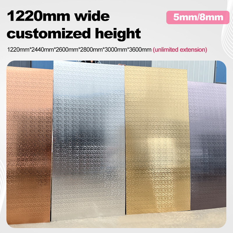 Wanddecoratie voor thuis Bamboe Houtskool Board Vochtbestendige PET Metaal Mosaïek Wandpaneel