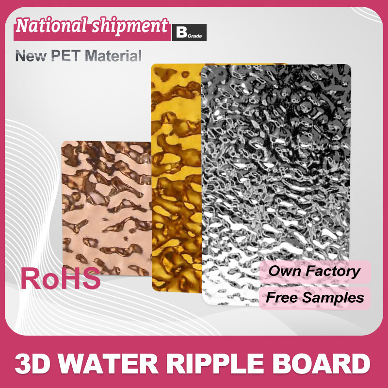 Luxe 3d Water Ripple houtskool Board Factory Supply Carbon Crystal Plate Wandpaneel