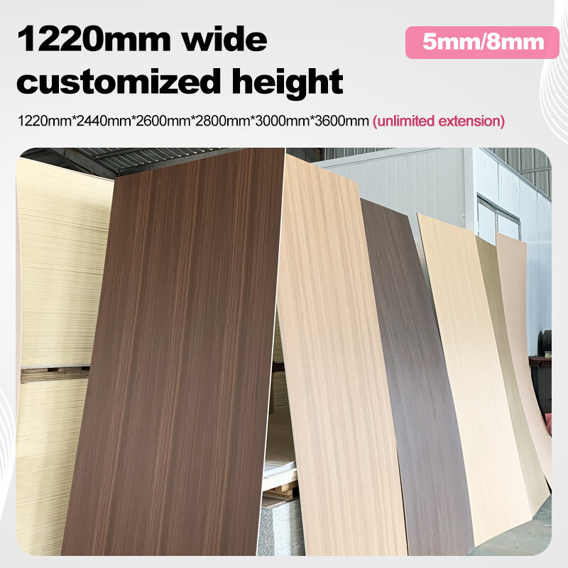 8 mm PVC wandpaneel Decoratief Brandbestendig Hout Veneer Bamboesvezel Naadloos Wandbord