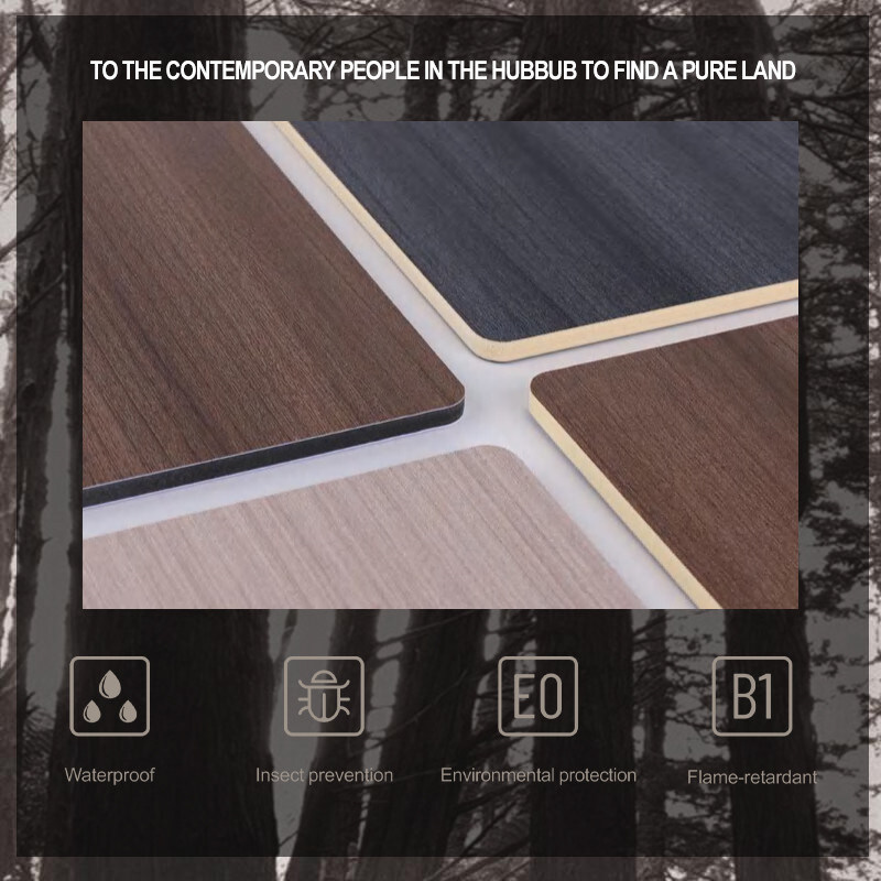 8 mm PVC wandpaneel Decoratief Brandbestendig Hout Veneer Bamboesvezel Naadloos Wandbord