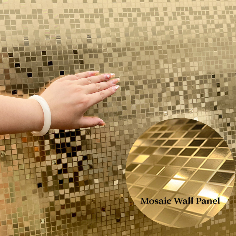 Hoogwaardig nieuw product Goud metaal mozaïek bamboe houtskool co-extrudeerd houten fineer paneel