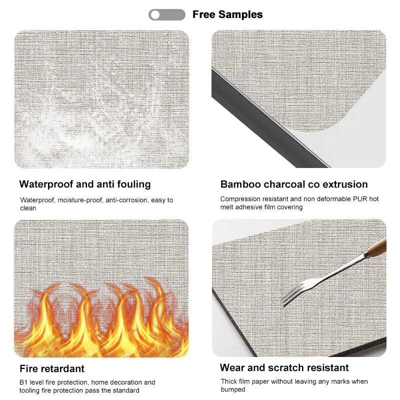 PVC bamboe houtskool houten fineer interieur decoratief houten wandpaneel