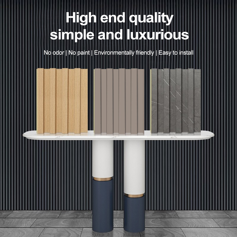 Interieur Decoratieve WPC Wandpanelen 3D Massief Hout Grill Panel