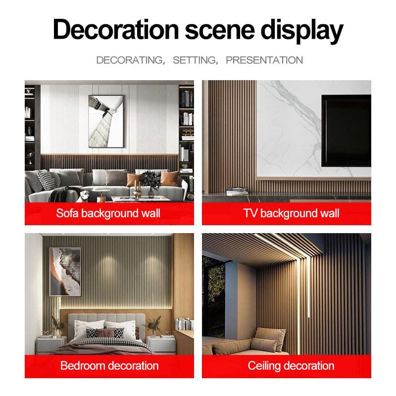 Interieur Decoratieve WPC Wandpanelen 3D Massief Hout Grill Panel