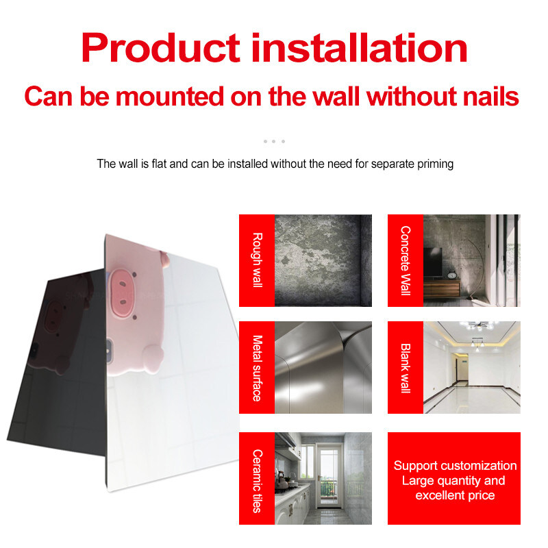 Interieur Decoratieve 5 mm Spiegel Houten Wandpaneel PVC Wandpaneel