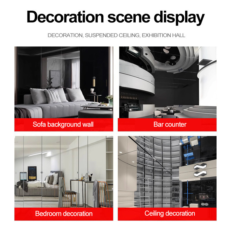 Interieur Decoratieve 5 mm Spiegel Houten Wandpaneel PVC Wandpaneel