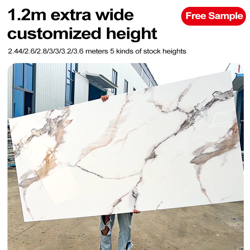 PET Marmer Textuur Decoratief Wandplank Bamboe Hout Houtskool PVC Wandpaneel