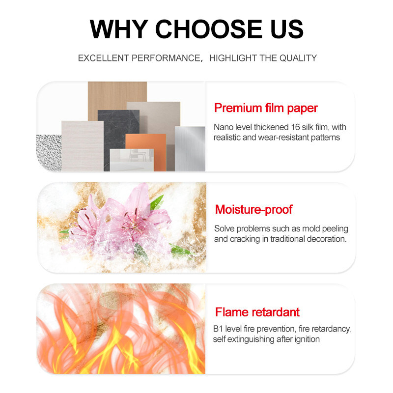 PET Marmer Textuur Decoratief Wandplank Bamboe Hout Houtskool PVC Wandpaneel