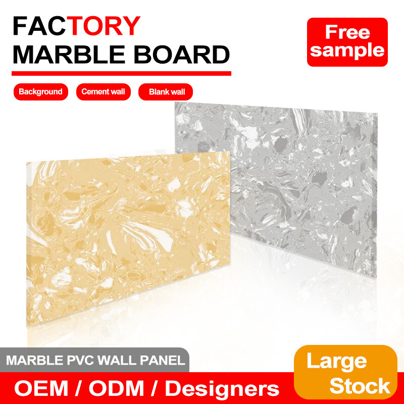 Moderne aantrekkelijke 5 mm hoogglanzend wandmarmerpaneel voor interieur PVC-marmerplaat