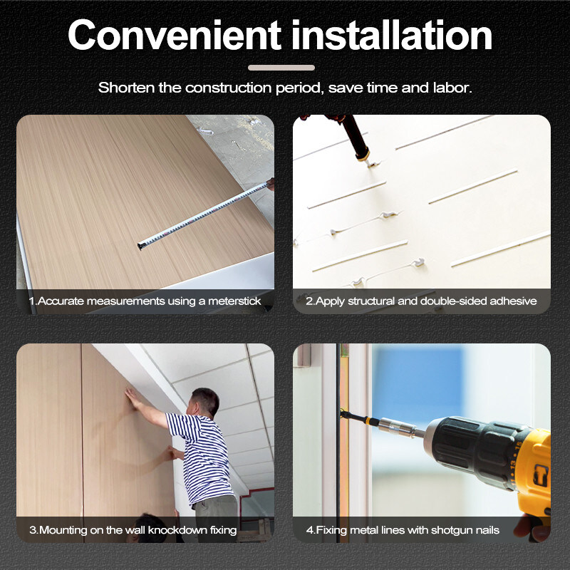 PET Water Ripple Bamboe Houtskoolvezel 3D Muurpaneel PVC Hout Veneer Foam Board