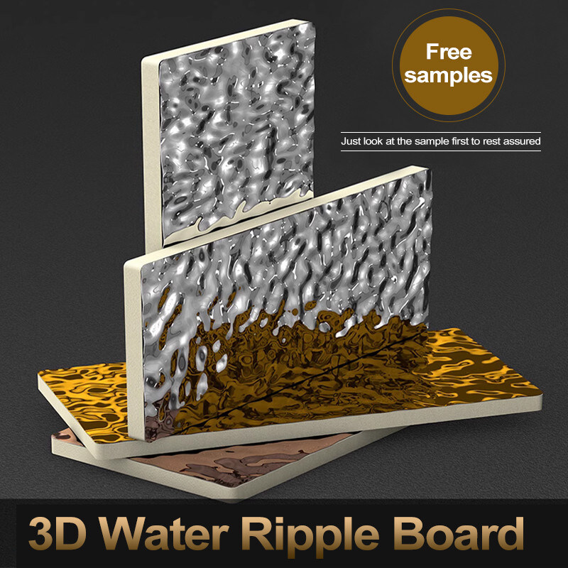 Luxe waterdicht 3d water rippel wand board pvc binnenmuur panelen voor hotel