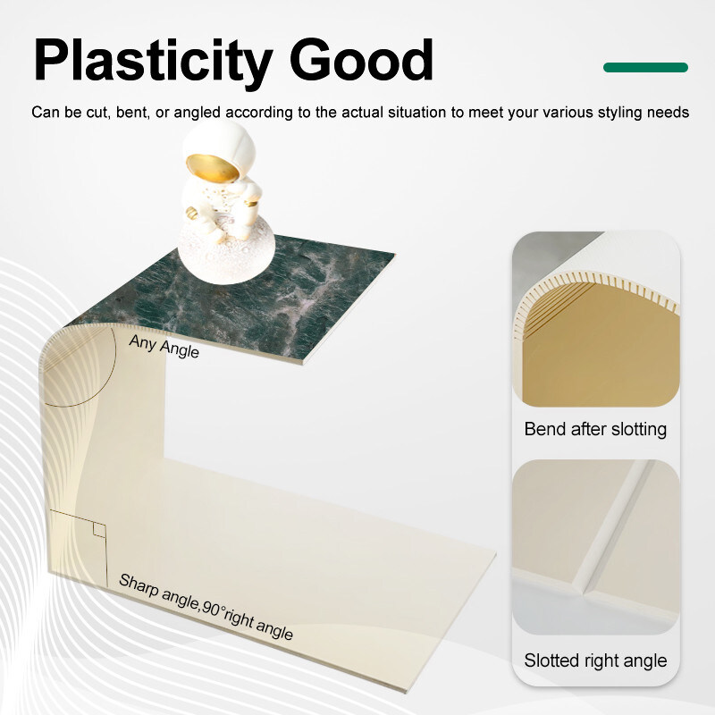 Gepersonaliseerde marmeren plaat bamboe houtskool hout fineer voor interieur decoratie waterdicht pvc board