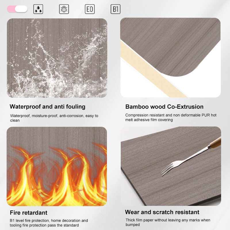 PUR Glue Bamboe Houtskool Muurpaneel PVC Muurpanelen Hoogwaardige Muur Inrichting