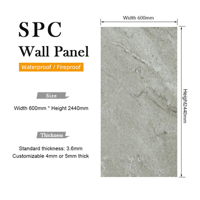 B1 Branddicht Steen Plastic Composite SPC Wandpaneel Voor Badkamer
