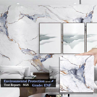 Waterdicht en gemakkelijk te installeren Marmeren houten veneerpanelen Interieur decoratieve wandpanelen Nieuwe producten Marmeren wandpanelen