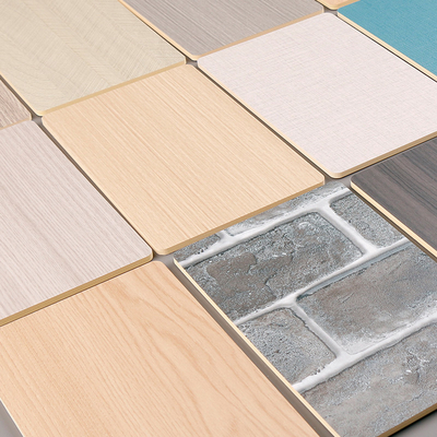 Modern licht luxe waterdicht hout graan pvc bamboe houtskool hout fineer wandpanelen