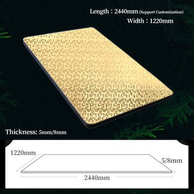 Hoogwaardig nieuw product Goud metaal mozaïek bamboe houtskool co-extrudeerd houten fineer paneel