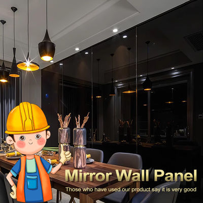 Milieuvriendelijk Interieur Bamboe Houtskool Spiegel Wandpanelen PVC Spiegel Houten Finer