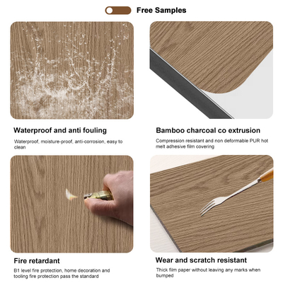 1200*2440 Bamboes houtskool houten fineer paneel zijde hout graan bamboe kristallen paneel