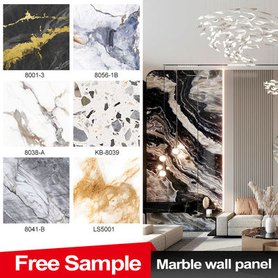 PET Marmer Textuur Decoratief Wandplank Bamboe Hout Houtskool PVC Wandpaneel