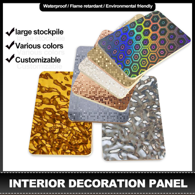 Pvc Board Laser&Mosaic Series Bamboe Houtskool Hout Veneer Interieur Decor wandpaneel