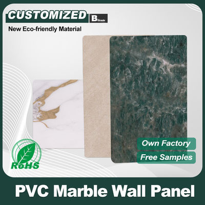 Gepersonaliseerde marmeren plaat bamboe houtskool hout fineer voor interieur decoratie waterdicht pvc board