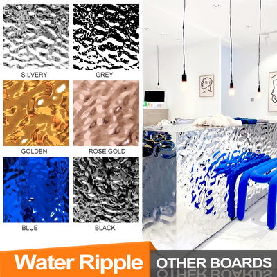 PVC PET Water Ripple Panel Bamboe Houtskoolvezel 3D Muur Hout Veneer Panel