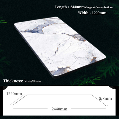 Waterdicht en gemakkelijk te installeren Marmeren houten veneerpanelen Interieur decoratieve wandpanelen Nieuwe producten Marmeren wandpanelen