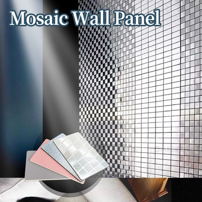Nieuwe producten Interieur Decoratieve metalen wandpanelen Mosaïek Bamboe Houtskool Houten veneerpanelen