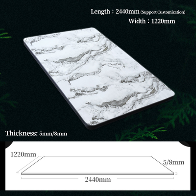 1220*2440mm Marmeren wandpaneel waterdicht Marmeren bamboe Hout